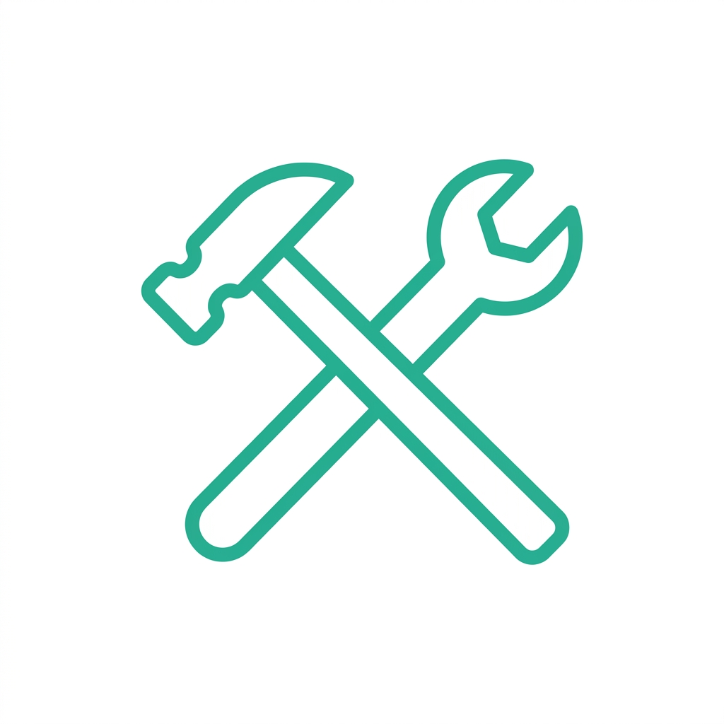 Hammer und Schraubenschlüssel gekreuzt